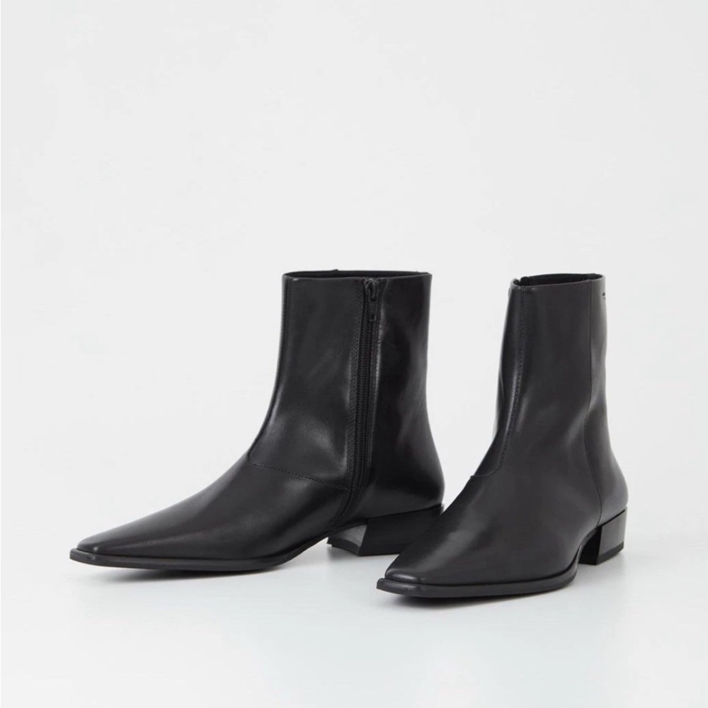 NEW WITH BOX VAGABOND NELLA BOOTS BLACK LEATHER SIZE 38/8